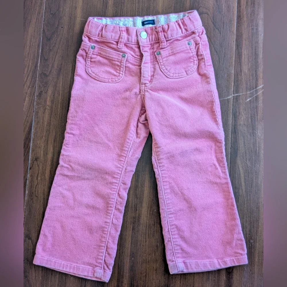 Y2K Baby Gap Toddler Girls Pink Sparkle Corduroy Pants 3T